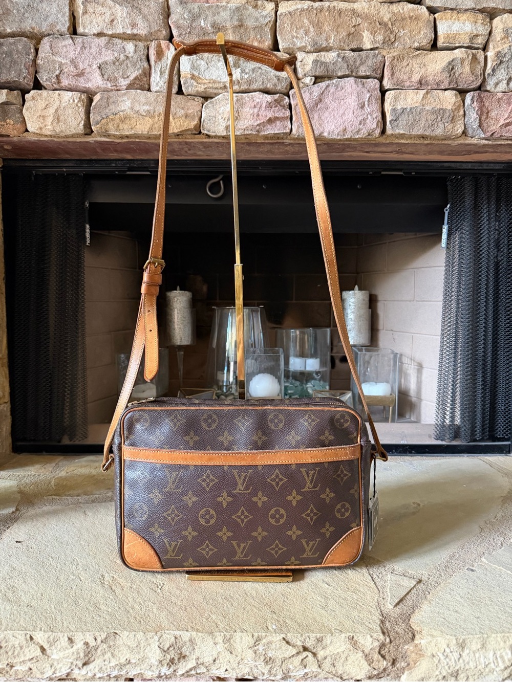 Louis Vuitton Brown Monogram Canvas Trocadero 30 Bag with Tan Trim